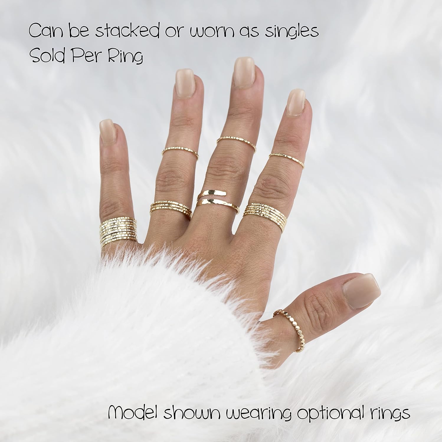 Master Delicate Stacking Rings, Gold, Rose, Silver Sold per 1mm Ring (Size 4 thru 11)