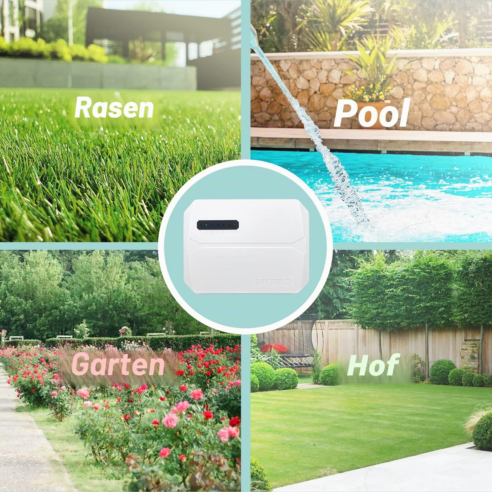Inkbird IIC-600-WIFI bewässerungscomputer,WiFi Sprinkler/Bewässerungssystem Timer/Controller, 6 Zonen, Innen-/Außenbewässerungssystem Controller, App-Überwachung, Regenauslassung, saisonale Anpassung
