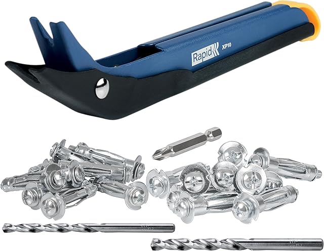 Rapid XP10 Hollow Wall Anchor Setting Tool, for M4 & M5 Cavity Wall Fixings, Drywall Plug Fixing Tool For Occasional Use, Metal Plasterboard Fixing Kit w.20 Hollow Wall Anchors (5001535)
