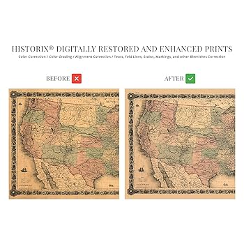 Amazon.com: HISTORIX Vintage 1861 United States Military Map