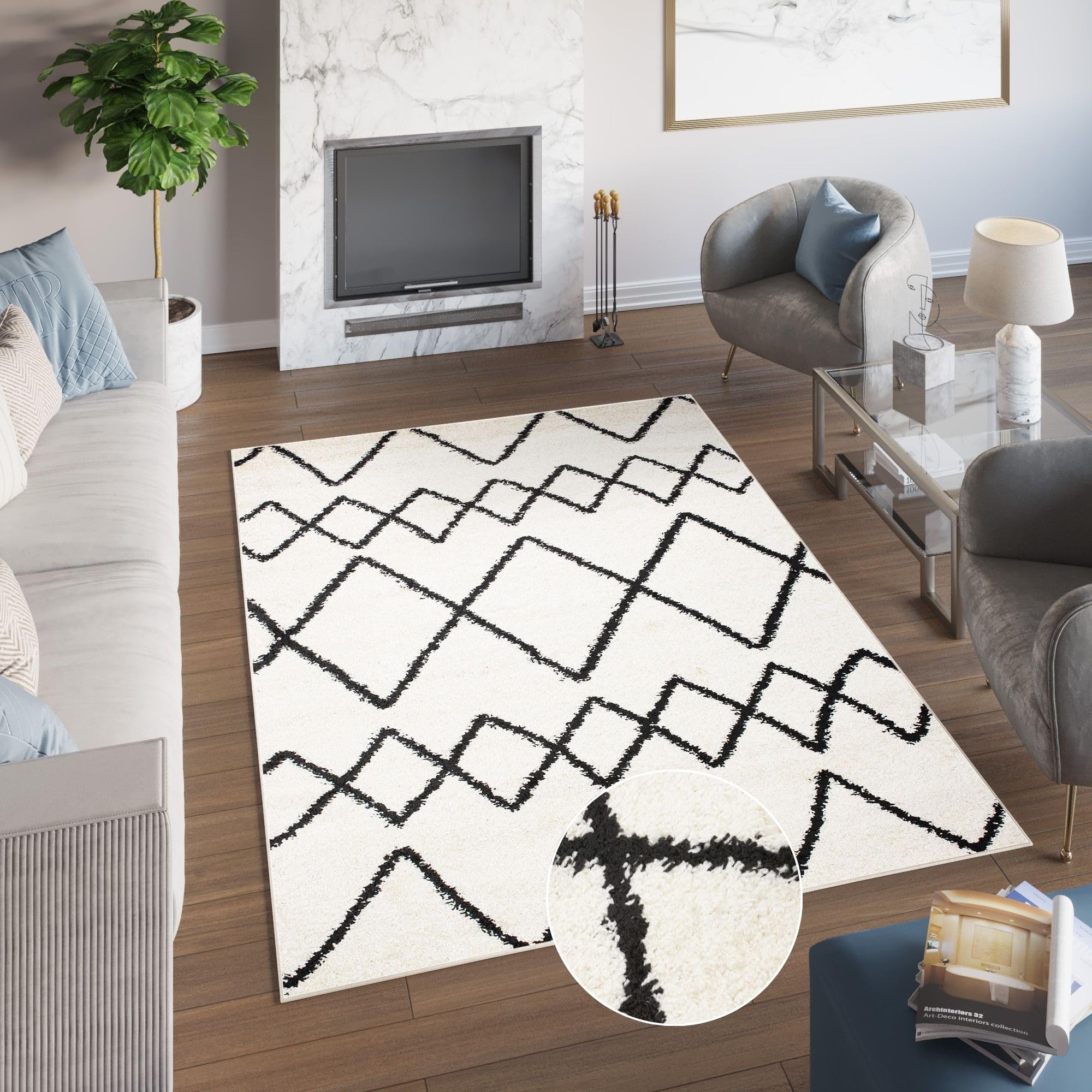 Tapis poil long TAPISO Delhi | Un confort moelleux pour une chambre d'adulte