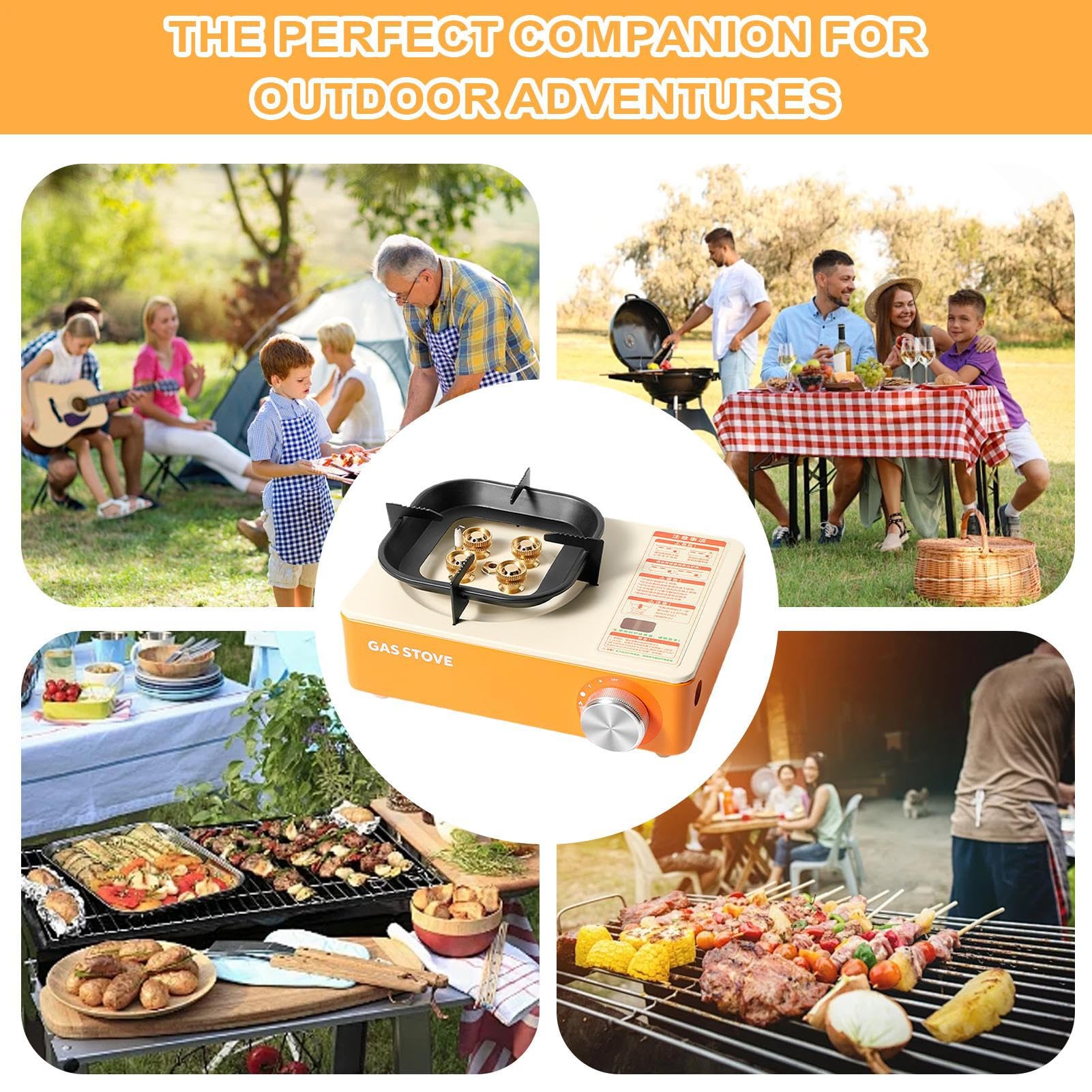 Camp Stove – Hornillo de camping con de transporte, 6000 W, potente y portátil, para montañismo, senderismo, viajes en , pícnic, expedición