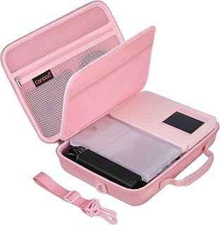 Canboc Funda Impresora fotográfica compacta Canon SELPHY CP1500, Cartucho de Tinta de Color, Juego de Papel, Cargador y batería, con Correa para el Hombro extraíble, Rosa (Solo Funda)