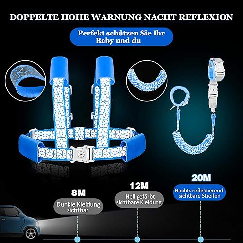 Miniatura 6 de Correa para caminar para niños pequeños, arnés de seguridad para niños, arnés de seguridad con cerradura para niños, enlace de muñeca antipérdida