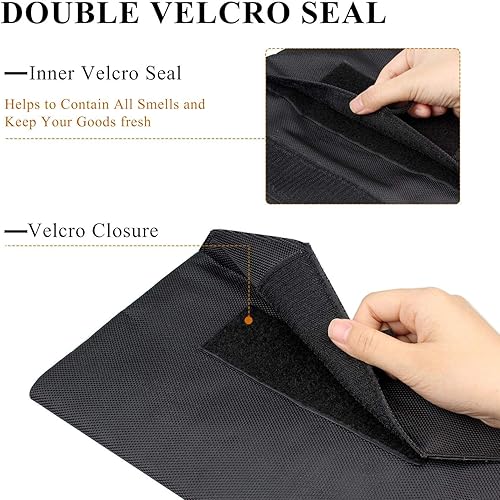 Miniatura 5 de FIREDOG Bolsa a prueba de olores, bolsa a prueba de olores con forro de carbono de 11 x 6 pulgadas, bolsa a prueba de olores, contenedor grande para