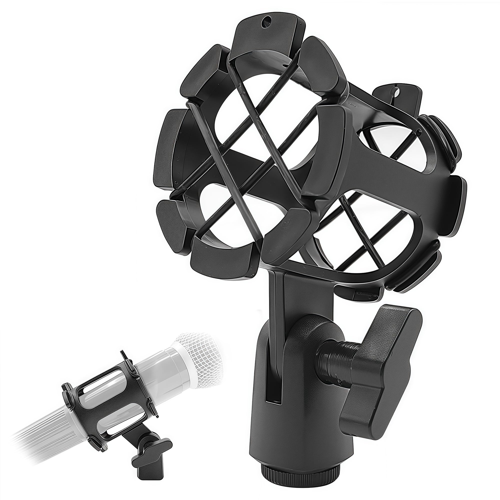 Musiin Microphone Shockproof Shock-absorbing Stand, Compatible with Rode/Sennheiser/AKG,Condenser Microphones