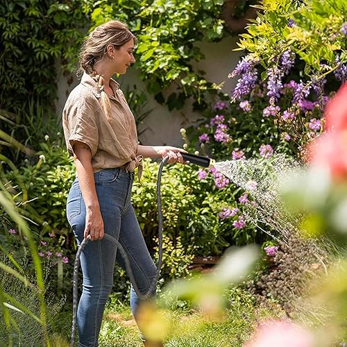 Miniatura 8 de Manguera de jardín no expansible de 100 pies, ultraligera y flexible, resistente a las explosiones, sin torceduras, alta presión, uso en todo tipo