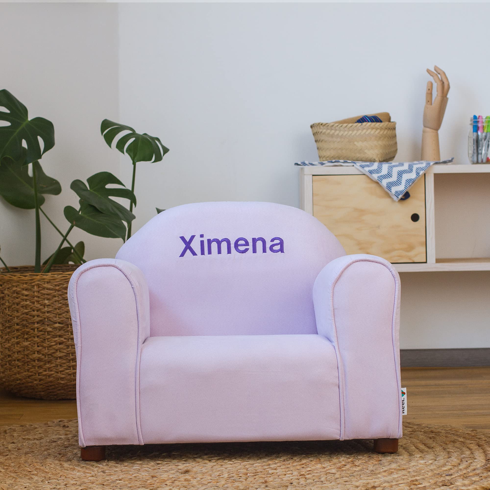 Amazoncom Keet Little Furniture Personalized Kids Childrens Chair Mini Lavender Microsuede Furniture Decor
