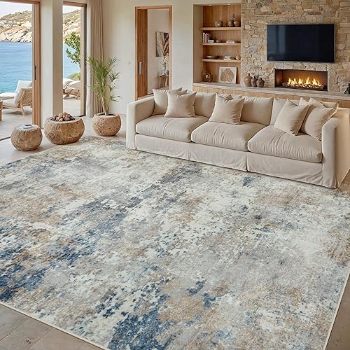 Vista 117 de Alfombra de área para sala de estar: 5 x 7 de interior, suave, esponjosa, alfombra abstracta para dormitorio, cocina, comedor, suelo, alfombra