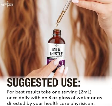 Milk Thistle Liquid Drops All Natural Milk Thistle Extract with Silymarin High Absorption Non-GMO, Gluten-Free 8 oz