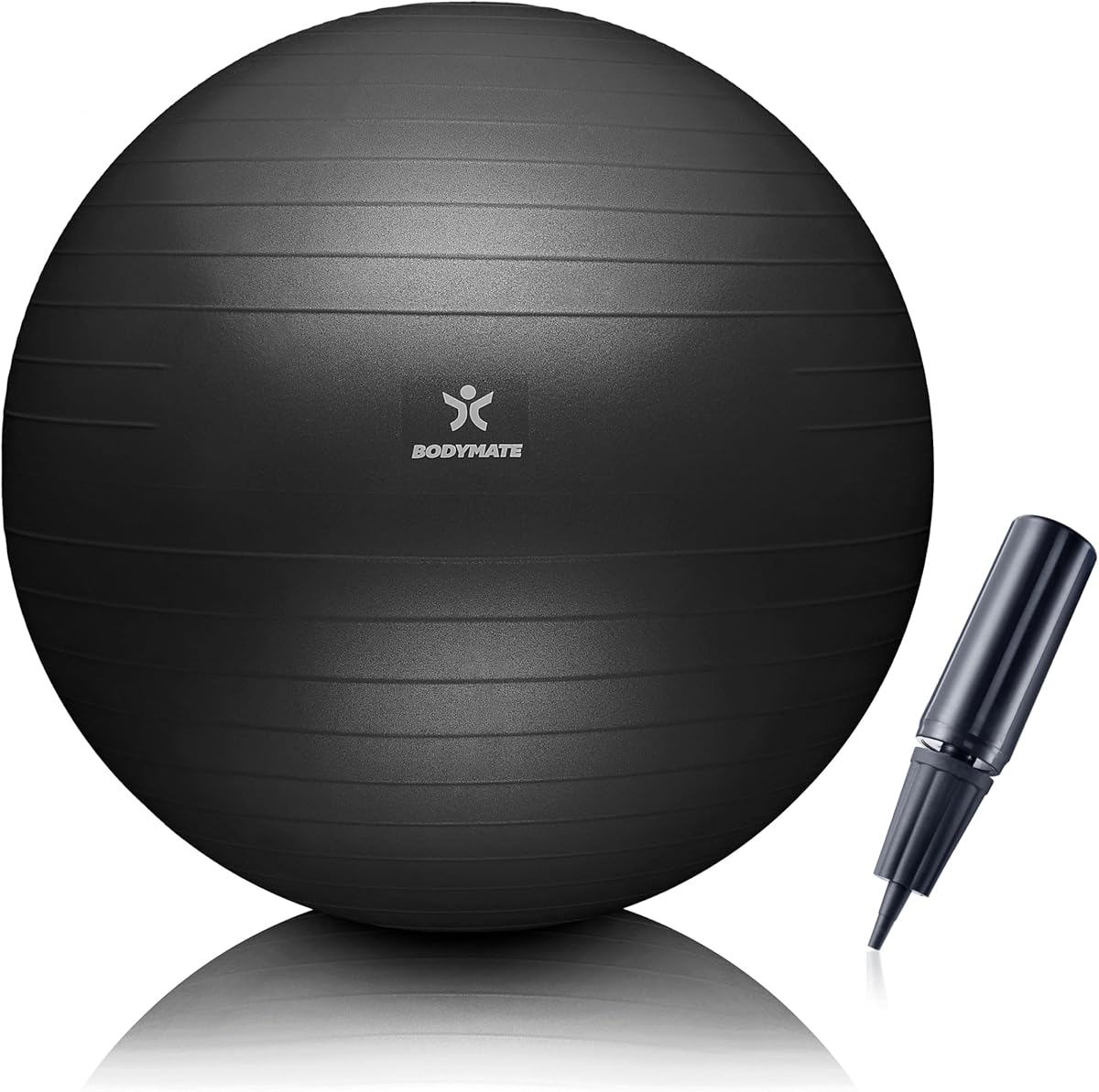 BODYMATE Gymnastikball Sitzball Trainingsball mit GRATIS E-Book inkl. Luft-Pumpe, Ball für Fitness, Yoga, Gymnastik, Core Training, für starken Rücken als Büro-Stuhl