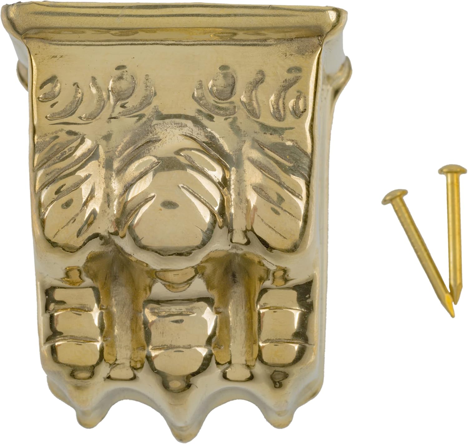 Medium Stamped Brass Furniture Leg Claw Feet | Toe Cap to Protect Feet of Table, Dresser, Sofa | Antique Furniture Reproduction Hardware | UA-376-TCPB (4)