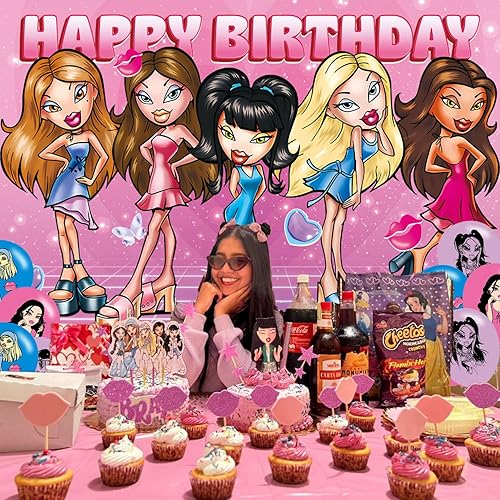 Miniatura 4 de Fondo de fiesta de cumpleaños, decoración de fiesta de cumpleaños para niñas, decoración de fiesta de cumpleaños de niñas, pancarta temática de