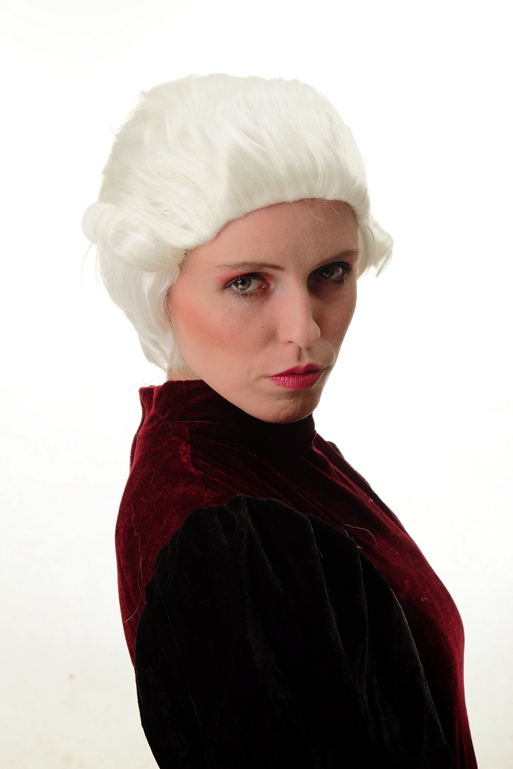 WIG ME UP - PT0027-KB80 Lady Man Party Wig Halloween Carnival Baroque Noble Lord Courtier Countess short curls white blond - Image 3