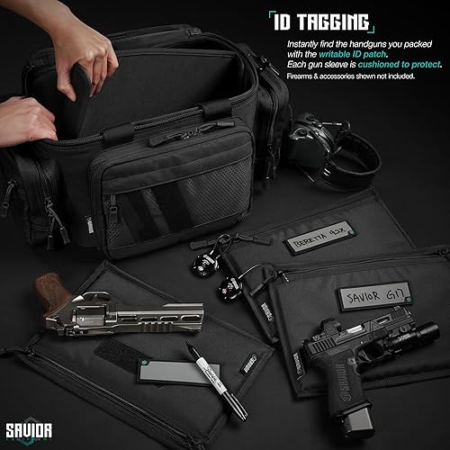 Vista 23 de Savior Equipment Funda táctica 600D para armas de fuego, funda suave con parche reflectante para bolsa de gama Specialist Series, cremalleras