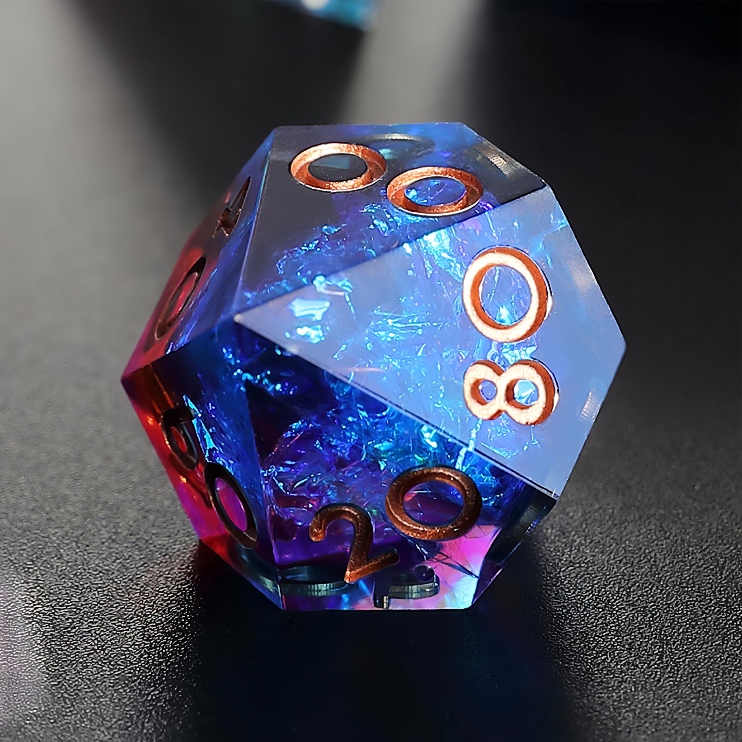 Lot De 7 Dés à Jouer œil De Dragon En Résine - D4, D6, D8, D10, D%, D12, D20 - Pour D&D, Pathfinder, RPG (vert Et Noir)