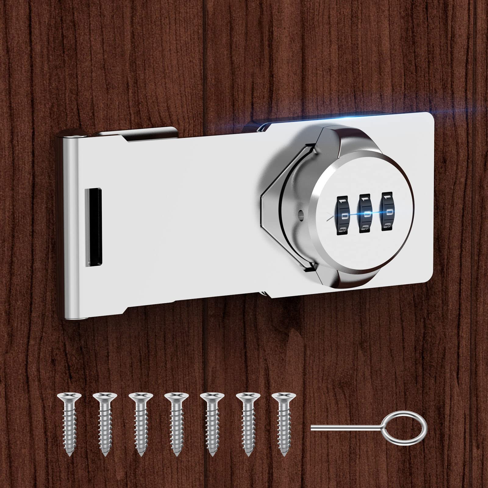Cabinet Locks with Combination, Password Hasp Locks, Silver