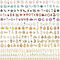 Vista 9 de SANNIX 350Pcs Christmas Charms for Jewelry Making, Gold Enamel Charms Christmas Charm Pendants for DIY Crafts Bracelets Necklace Earrings Craft
