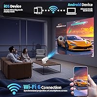 Vista 6 de [Projector 2026 Upgraded] Mini Projector Support 4K 1080P Auto Keystone 270°Rotatable with WiFi 6 and Bluetooth 5.2 Projector Portable Compatibile