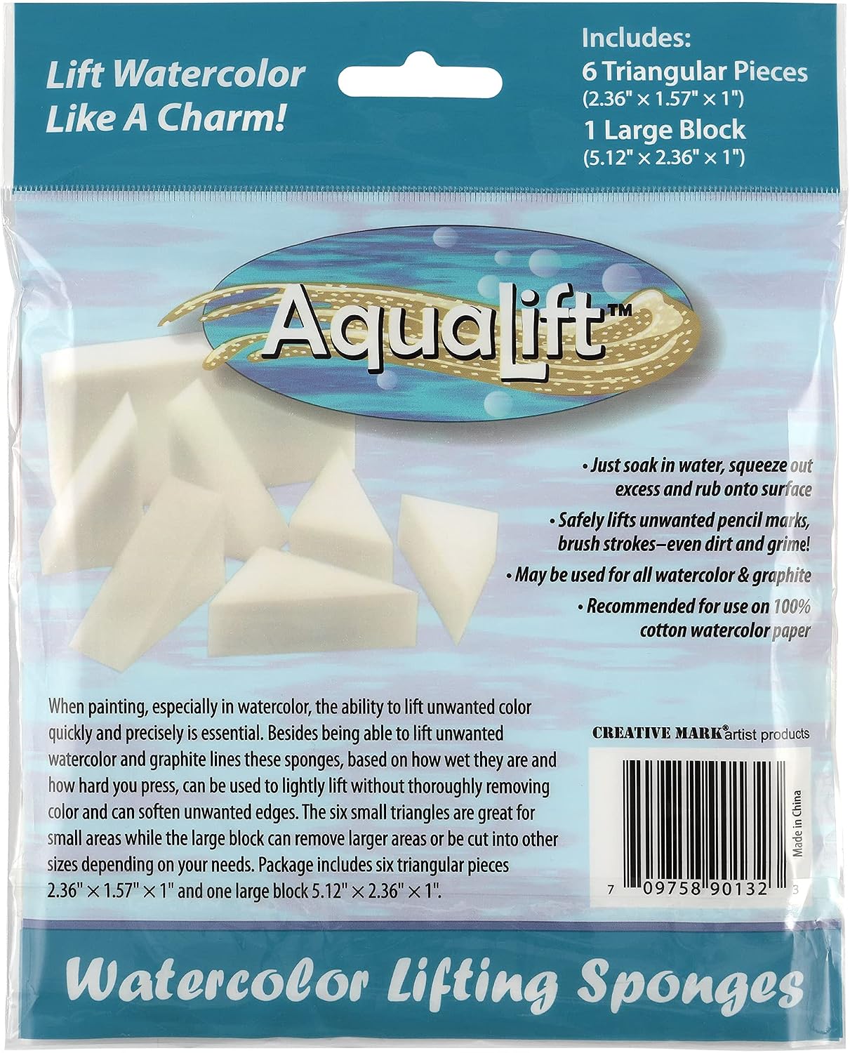 Creative Mark 7pc Artist Paint Sponges, Art & Craft Sponges for Watercolors, Pottery, Clay, & Cleaning Ceramics WAll