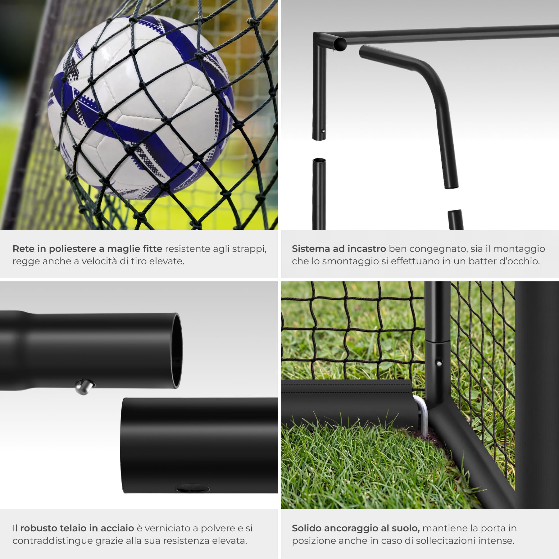 tectake® Porta da Calcio Resistente alle Intemperie