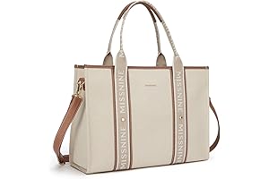 15.6 Inch Designer Laptop Bag, Canvas Tote Bag Briefcase for Women, Large...