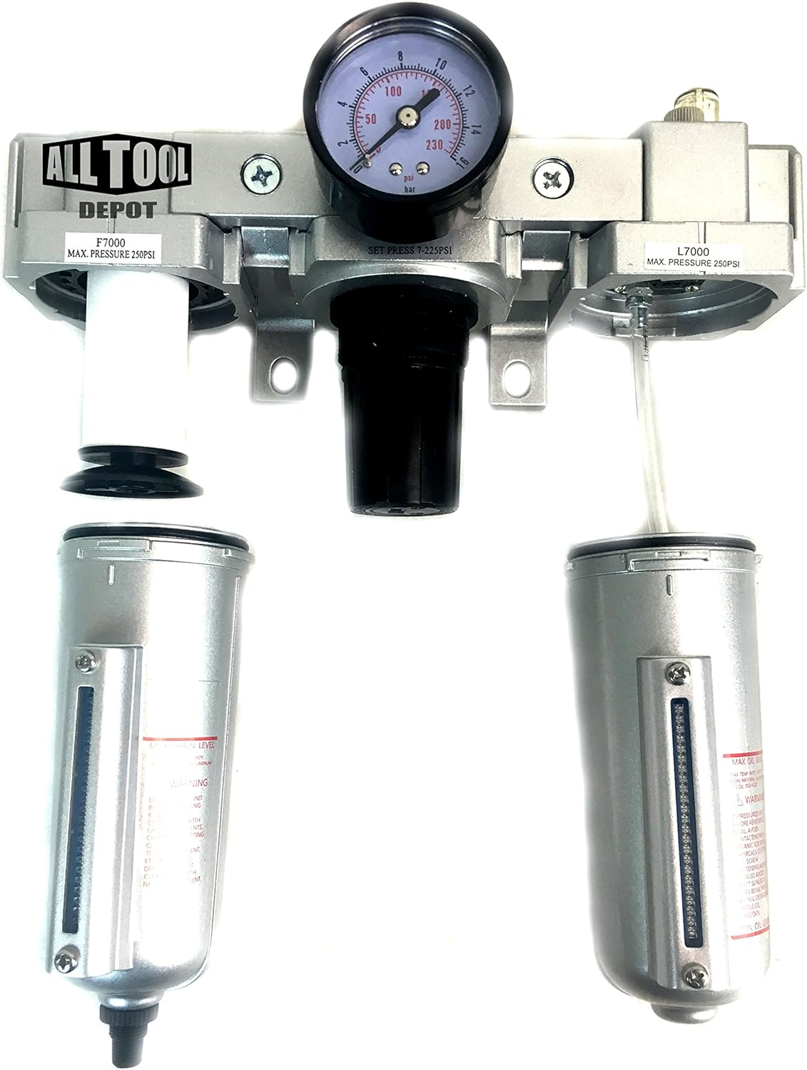 3/4" NPT Compressed Air Preparation Filter/Regulator/Lubricator FRL w auto drain