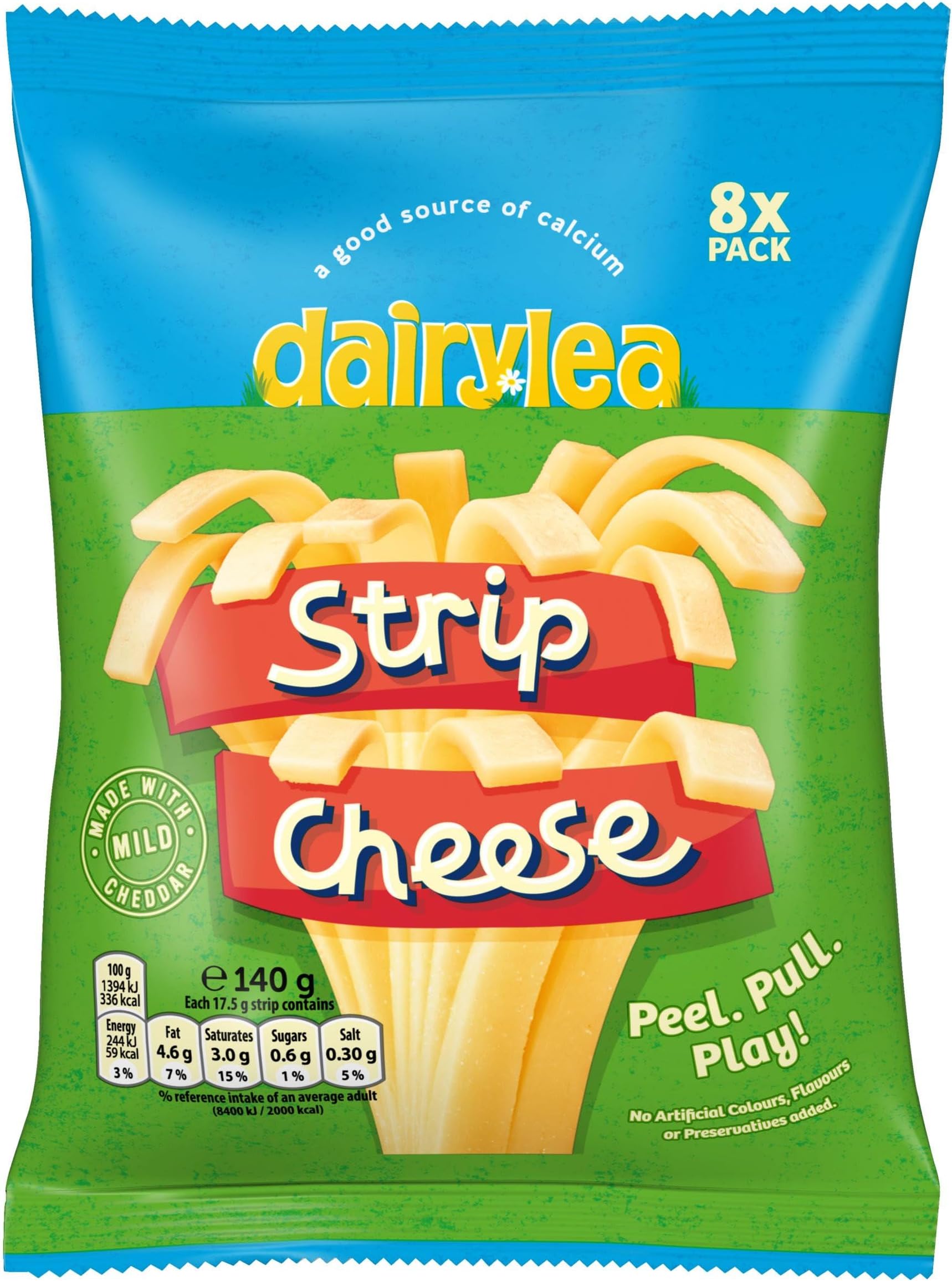 Strip Cheese 8 Pack Cheese Snack, 140g