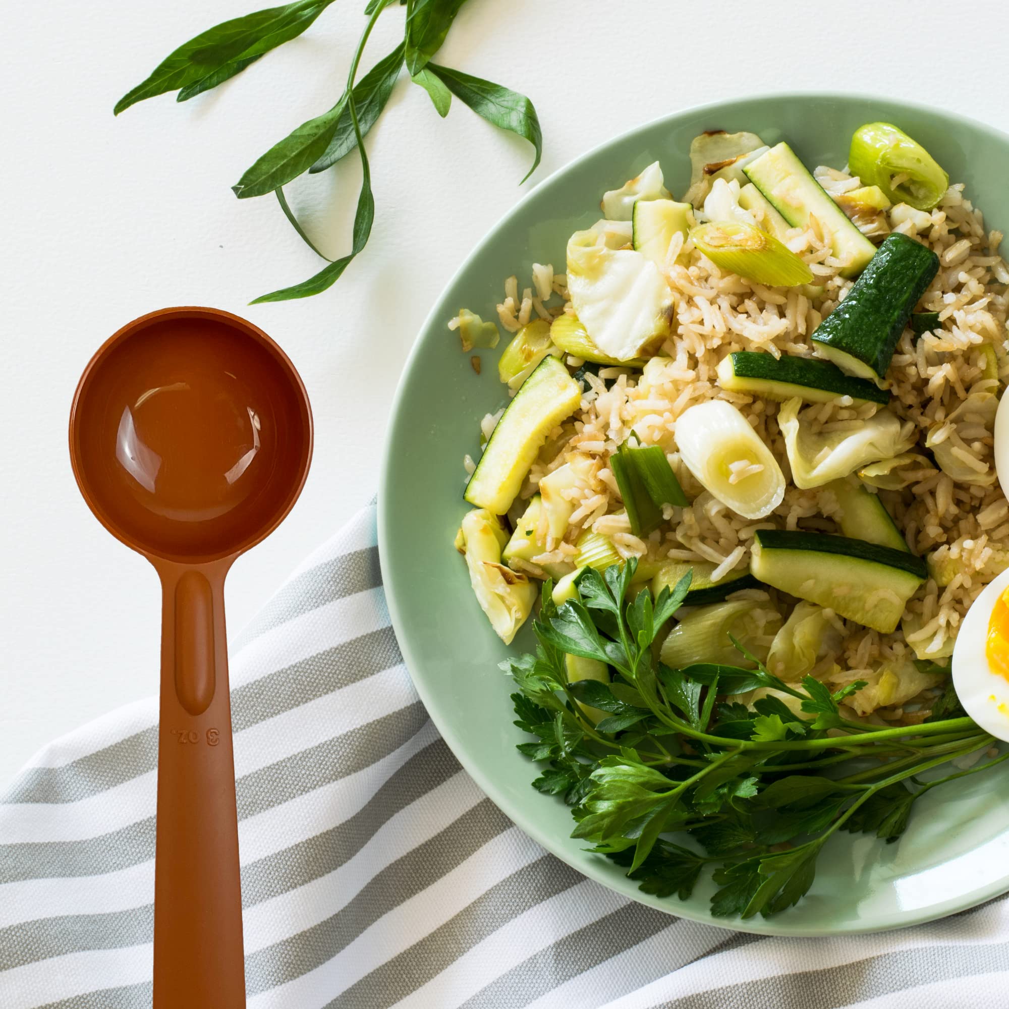 Rite-Size 3 oz. Solid Round Circle Server Portion Utensil, Copolymer Plastic Heat Resistant Professional Cooking Tool, Brown