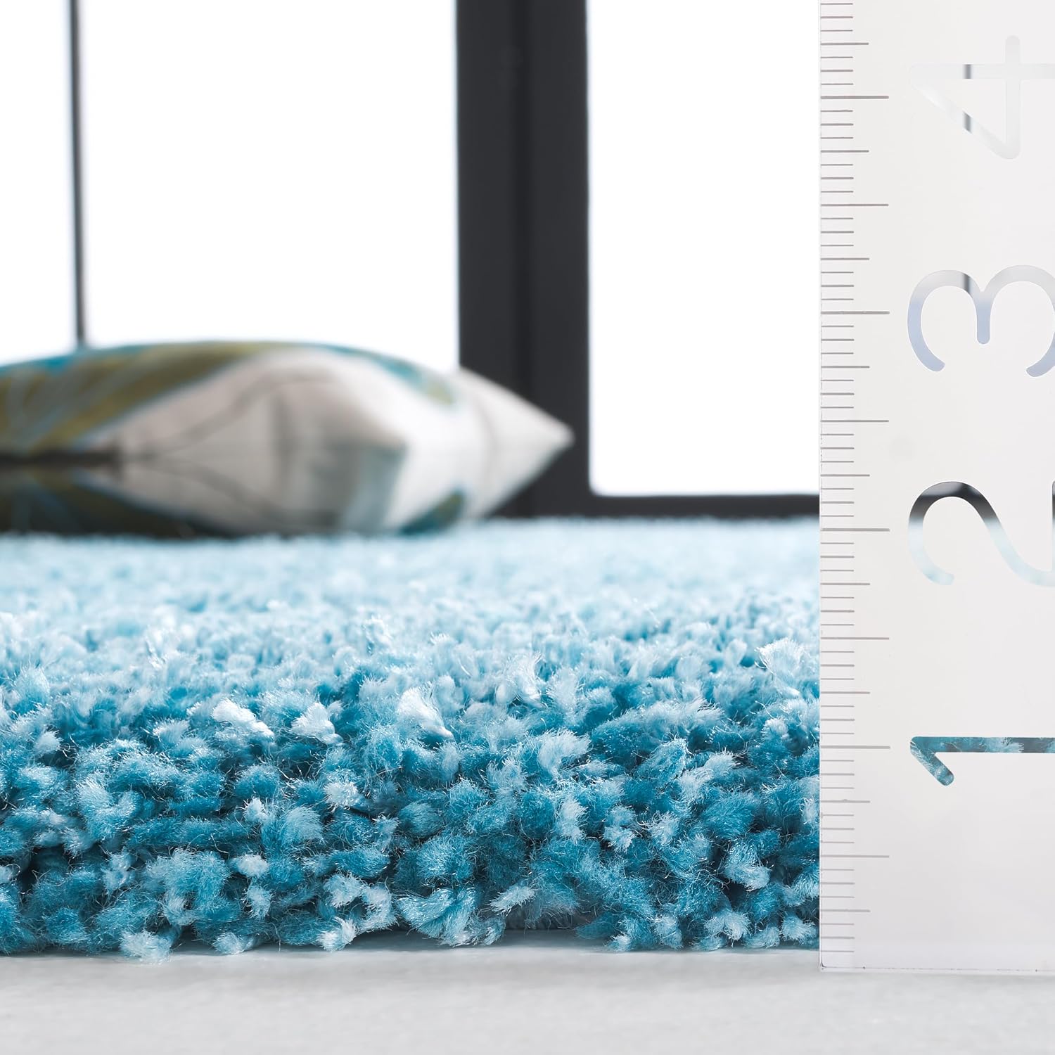SAFAVIEH California Shag Collection Runner Rug - 2'3" x 9', Turquoise, Non-Shedding & Easy to Clean, Ultra Plush Thick Pile, Ideal for Hallway, Foyer, Entryway, Bedroom (SG151-5858)