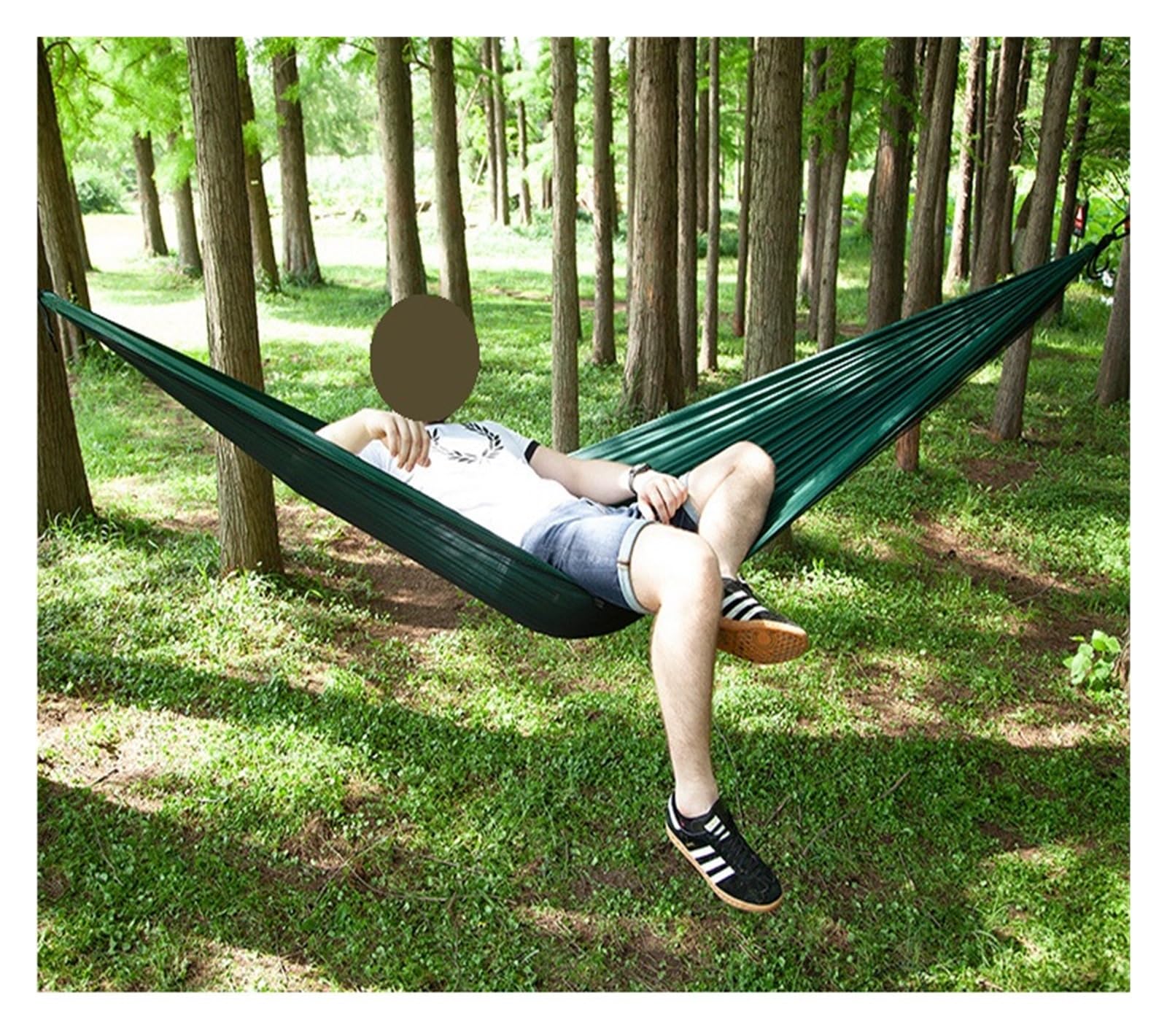 Hamac. Hamac de Camping 2 Places avec moustiquaire, balançoire pour Adultes, mobilier de Jardin extérieur. Hamacs d'extérieur (Vert armée) (Vert foncé 1)