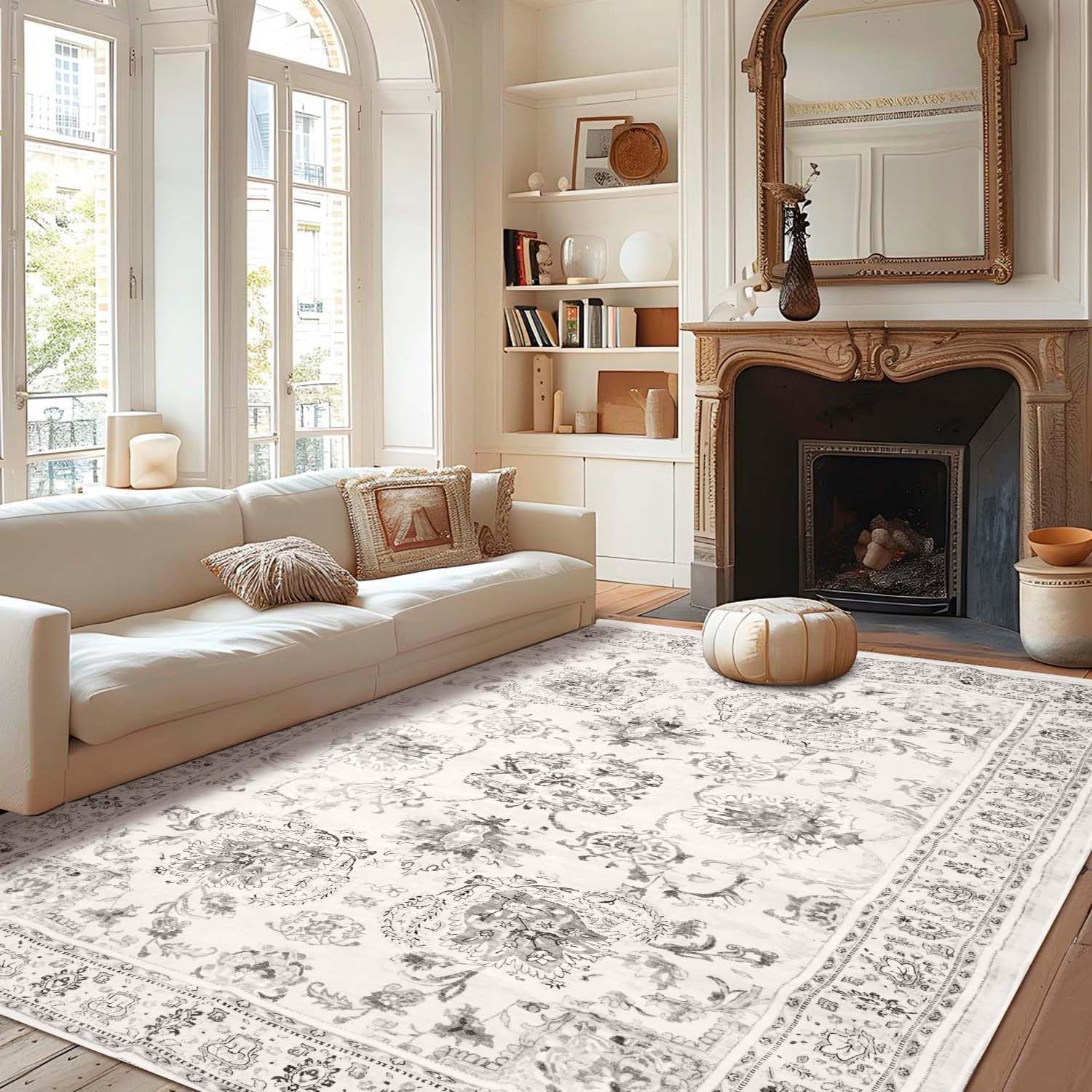 Garufto Beige Camel Area Rugs for Living Room, 120x170cm Non-Slip ...