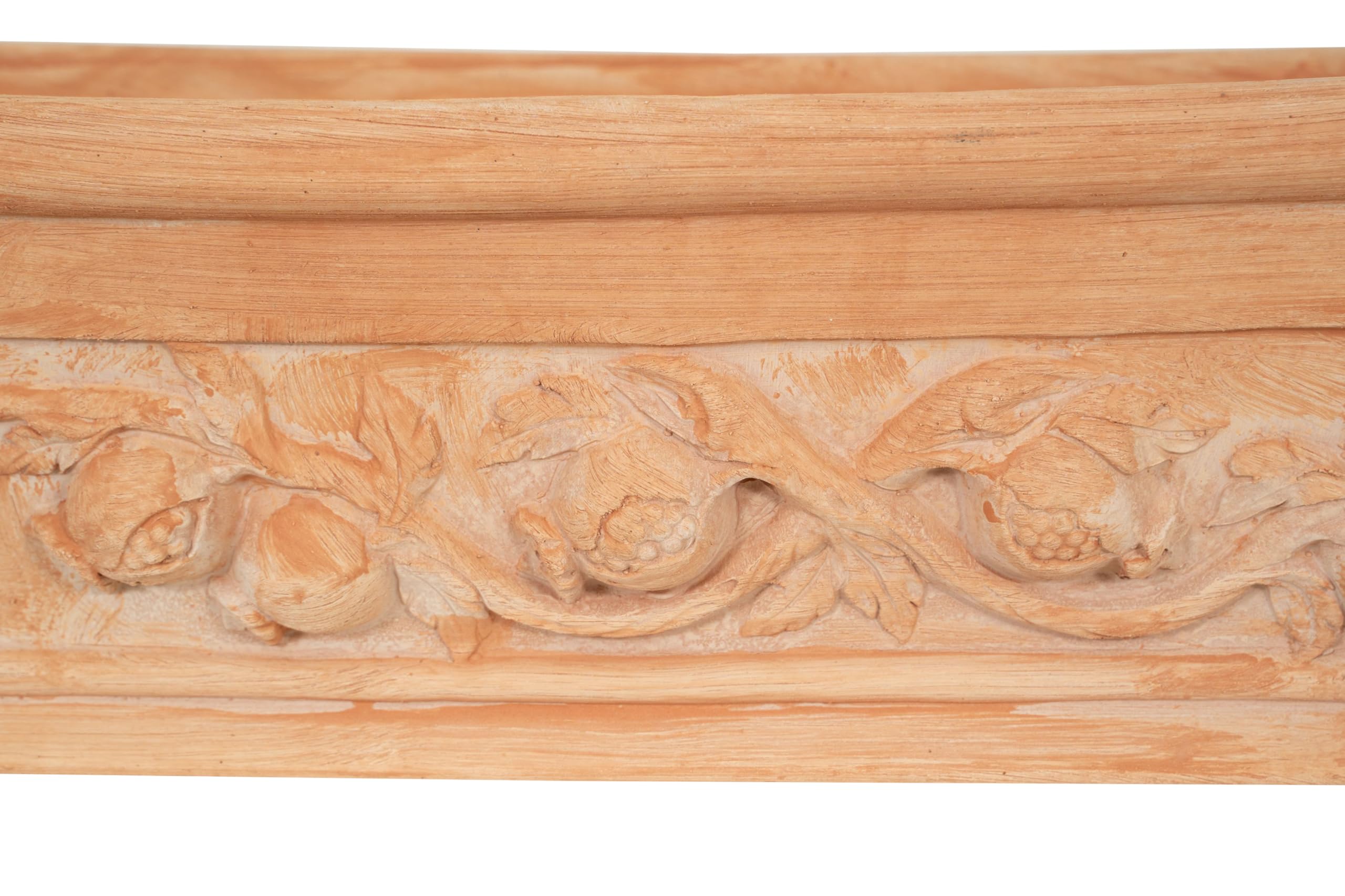 Biscottini Cassetta in Terracotta Artigianale Made in Italy 80x28x19 cm - Fioriera Rettangolare per Piante - Vasi decorativi Esterno e Interno - Ciotola in Terracotta per Fiori -Vaso Moderno Decorato
