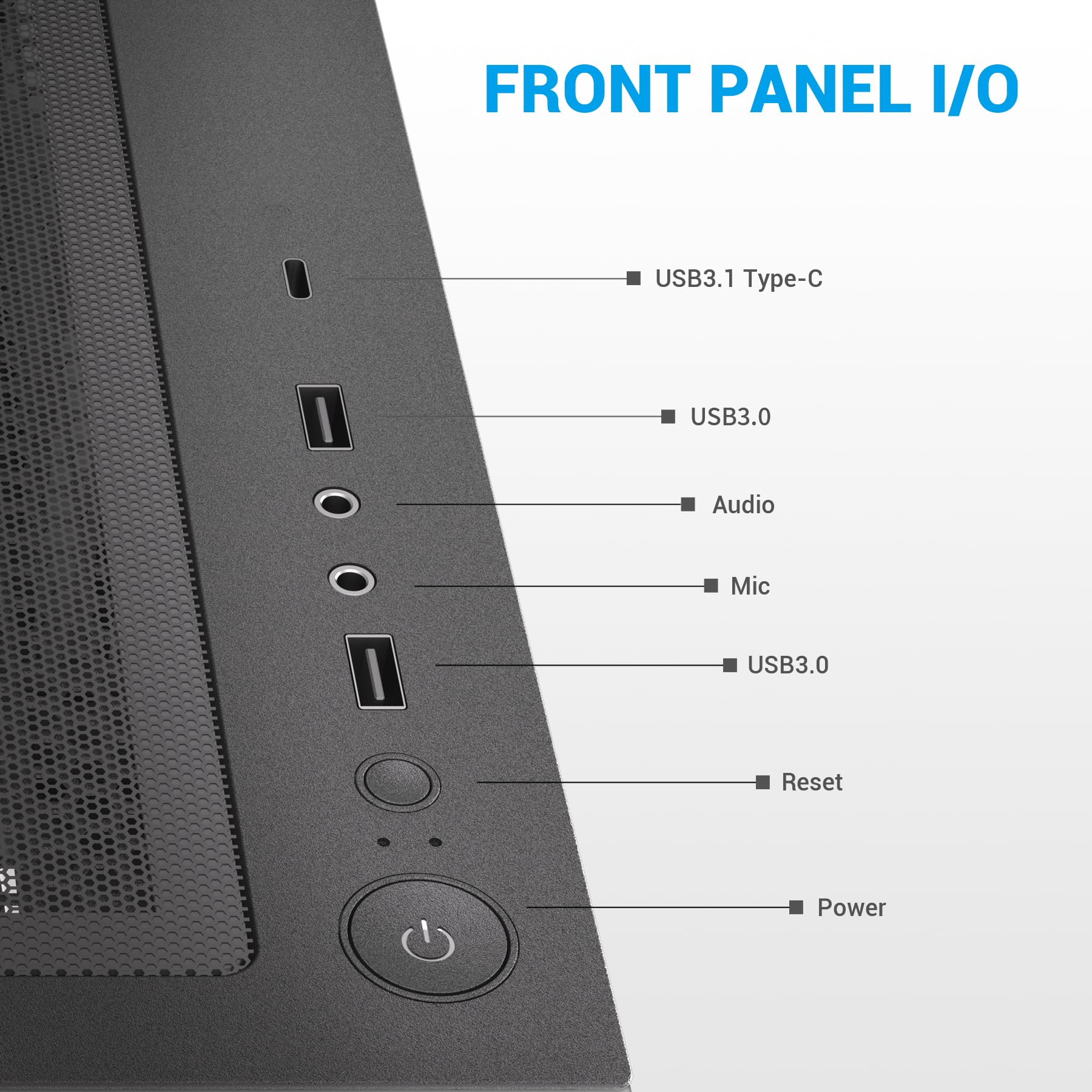SAMA V40 Torre Media ATX – 6 Ventiladores ARGB PWM de 120mm Preinstalados, Paneles Dobles de Vidrio Templado,Diseño de Doble Cámara, USB 3.1 Tipo-C, 7 Ranuras, Compatible con GPUs ATX/MATX/ITX, Negro