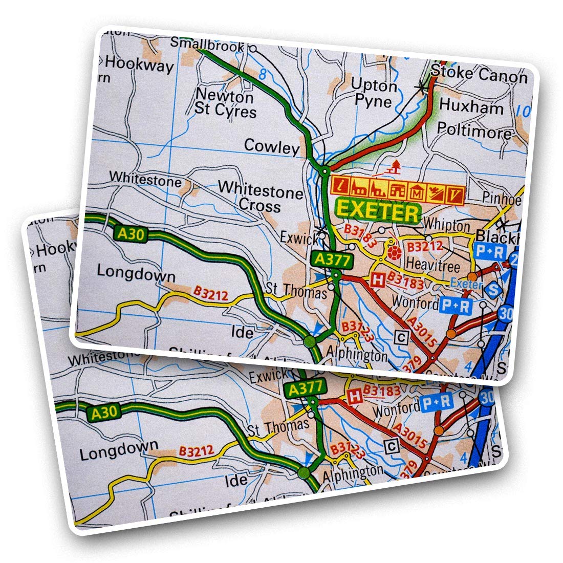 Destination Vinyl Ltd Multi Rectangle Stickers(Set Of 2) 7.5Cm - Exeter City England Travel Uk Gb Fun Decals For Laptops,Tablets,Luggage,Scrap Booking,Fridges, #44983