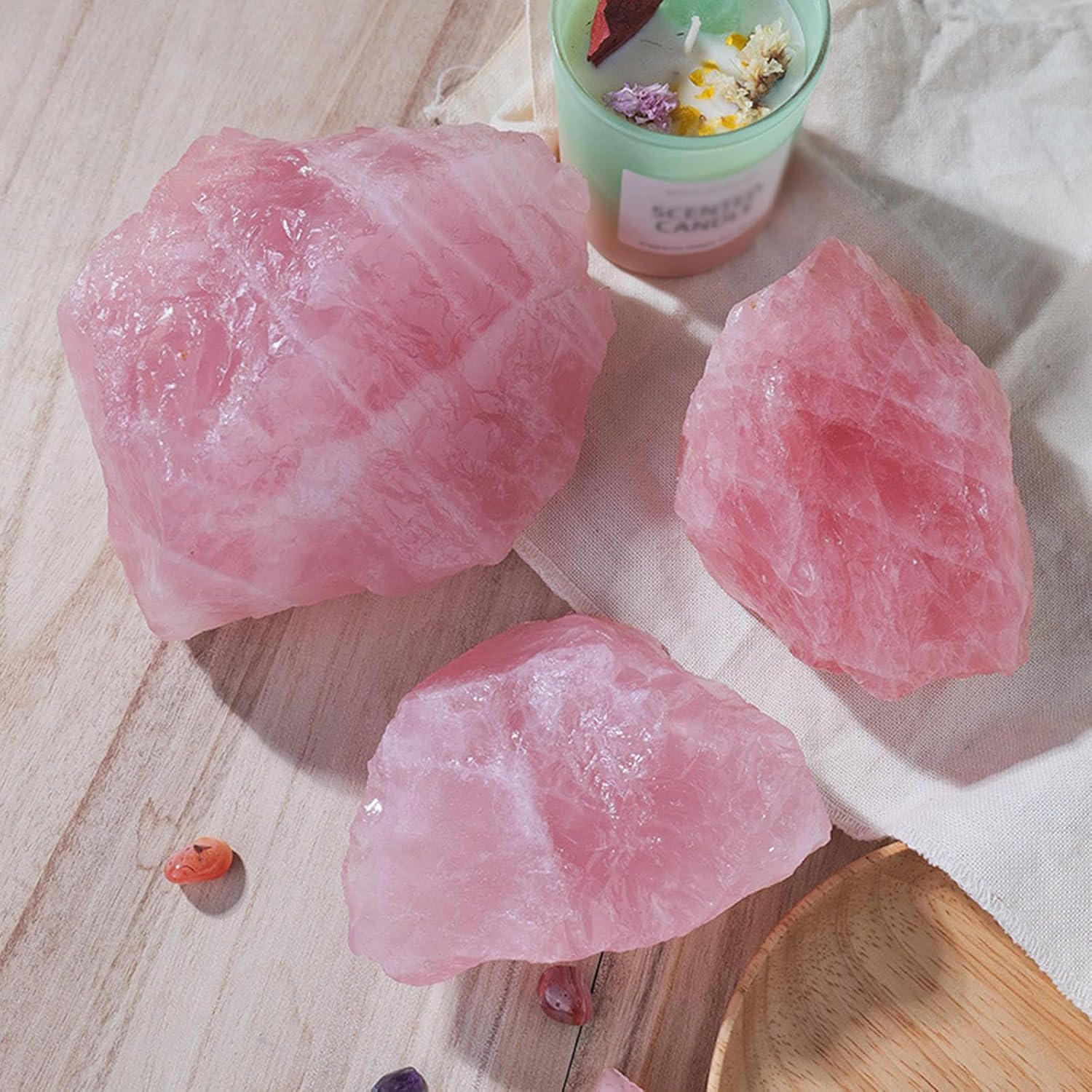 Rough Stones Crystal Rose Quartz Raw Crystal Gemstones for Tumbling, Polishing, Fish Tank Decoration DIY, Home Decoration,Cabbing,1000-1500g