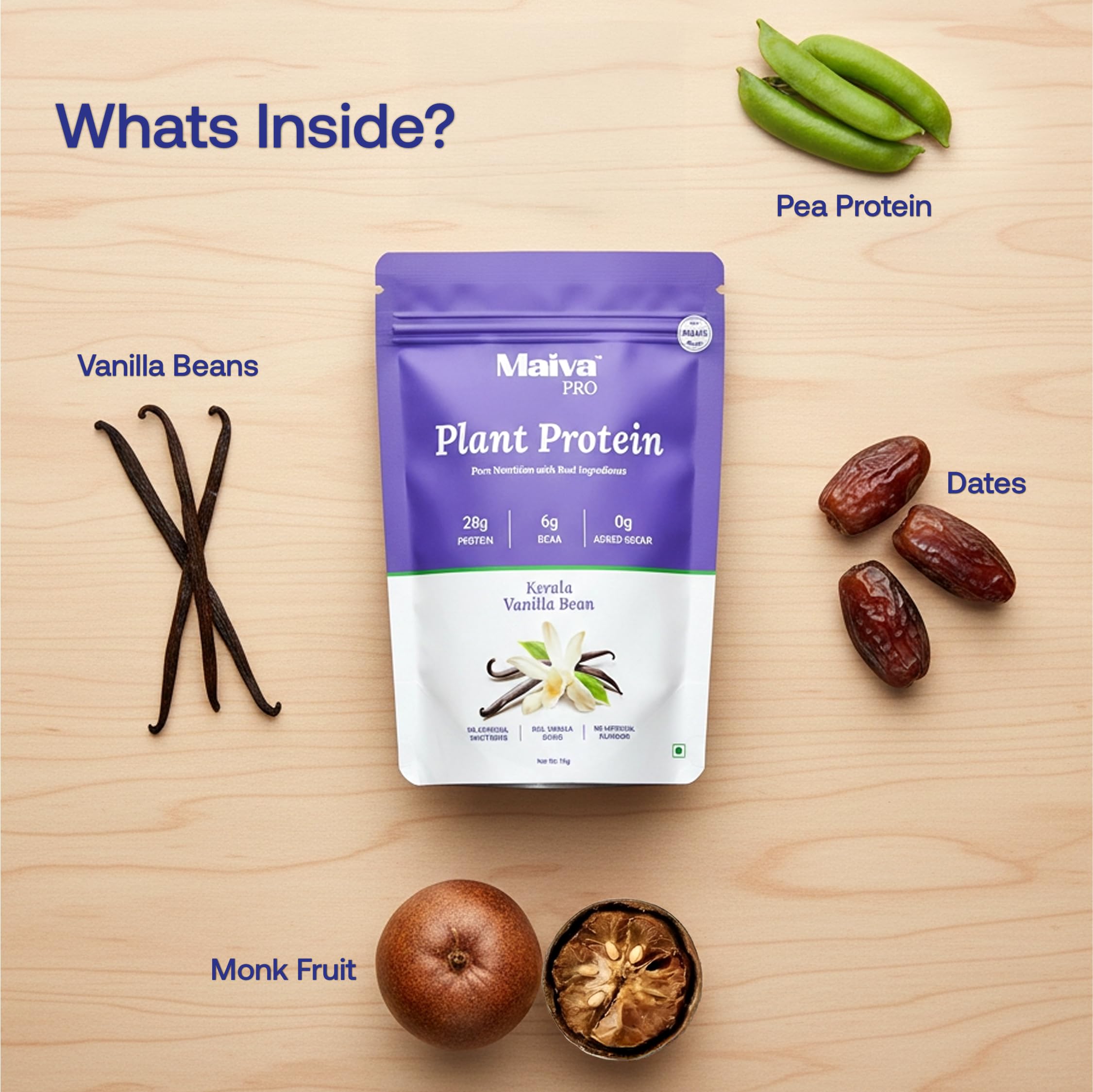 Maiva Pro Plant Protein Powder - 1kg - Kerala Vanilla Bean (Vanilla) | 28g Protein, Pea Protein Isolate | No Artificial Sweeteners | Easy to Digest, Light on Stomach | No Bloating | Vegan, Lactose Free — Amazon image 9