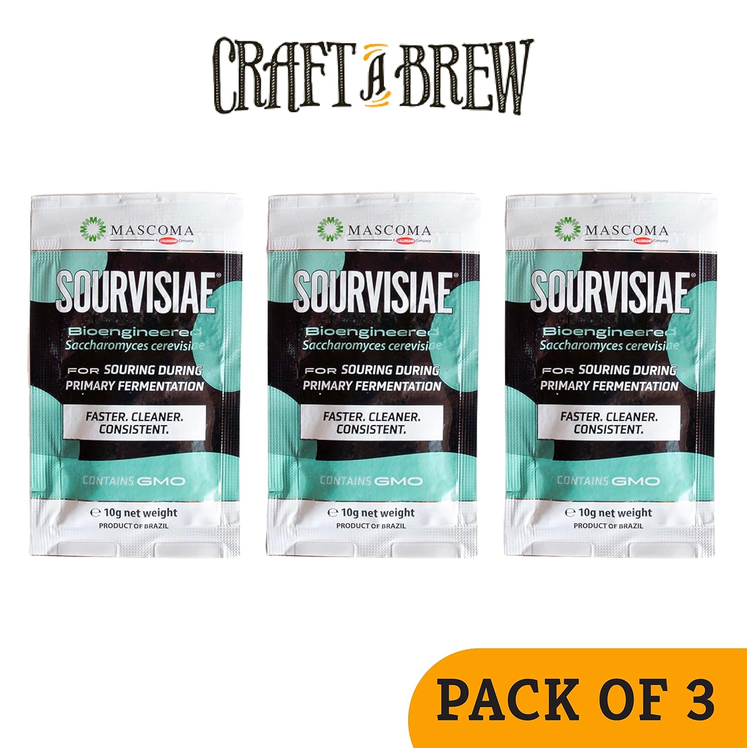 Craft A Brew - Sourvisiae® - Sour Ale Yeast - For Craft Lagers - Ingredients for Home Brewing - Beer Making Supplies - (3 Pack)