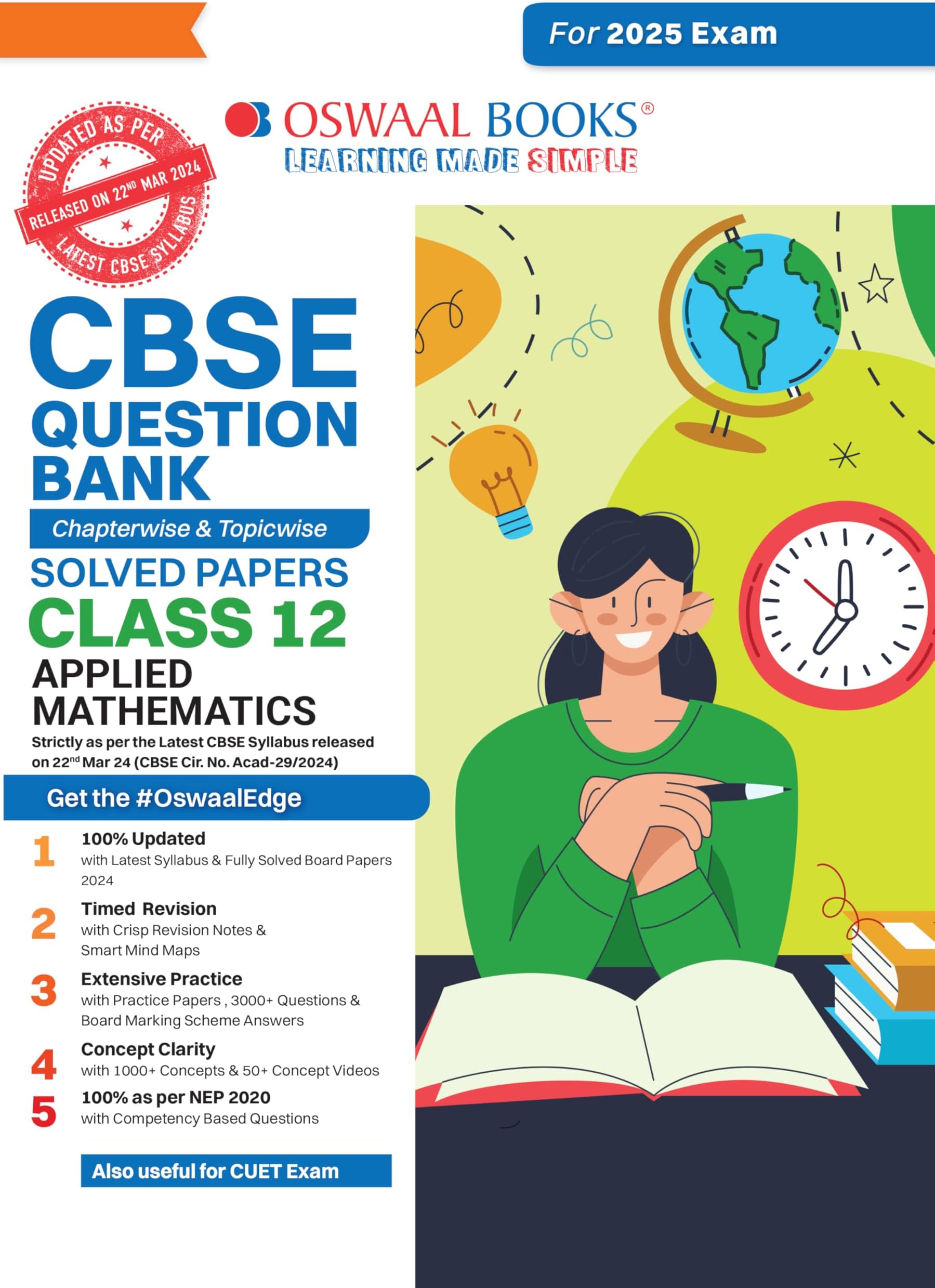 Oswaal CBSE Question Bank Class 12 Applied Mathematics, Chapterwise and Topicwise Solved Papers For Board Exams 2025 Paperback – 7 April 2024