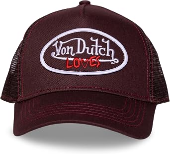 Von Dutch Loves Brown Trucker Cap, Baseball Cap, Men's and Women's Hats