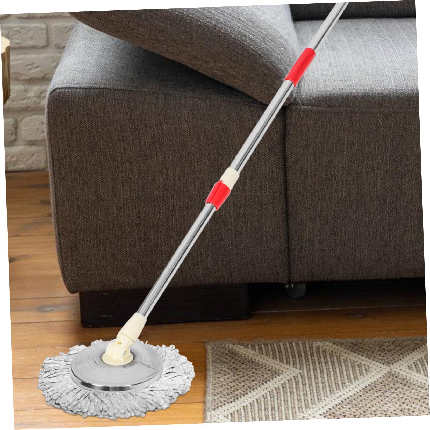 Palo de Fregona de Repuesto Azul Compatible Trapeador Giratorio, Acero Inoxidable y Plástico Resistente, Fácil de Usar para Azulejos y Suelos de Madera