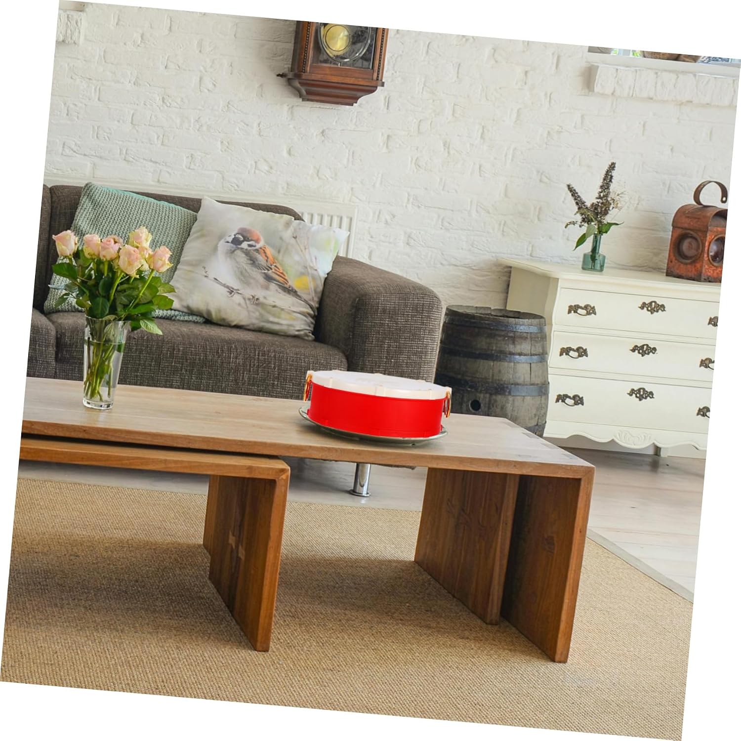 Xmas round Divided Snack Tray with Lid, PP Candy Dish