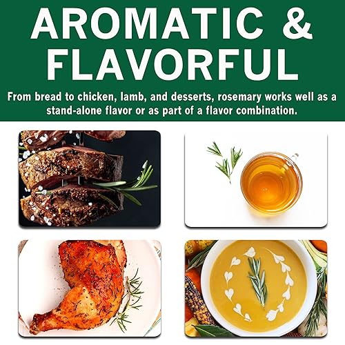 Miniatura 4 de SPICES VILLAGE Hojas enteras de romero [4 onzas] – Romero entero natural para cocinar y té, condimento mediterráneo puro – Kosher, sin gluten,