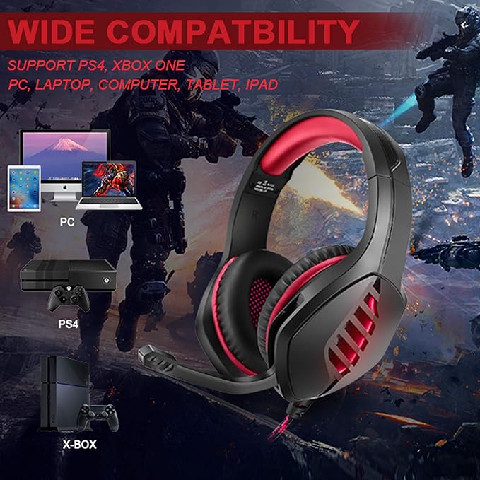 Amazon Co Jp ゲーミング ヘッドセット Ps4 ヘッドホン ヘッドフォン ゲーミングイヤホン マイク付き3 5mm Usb Led 有線 高音質 For プレイステーション4 Xbox One Fps Pc パソコン 周辺機器