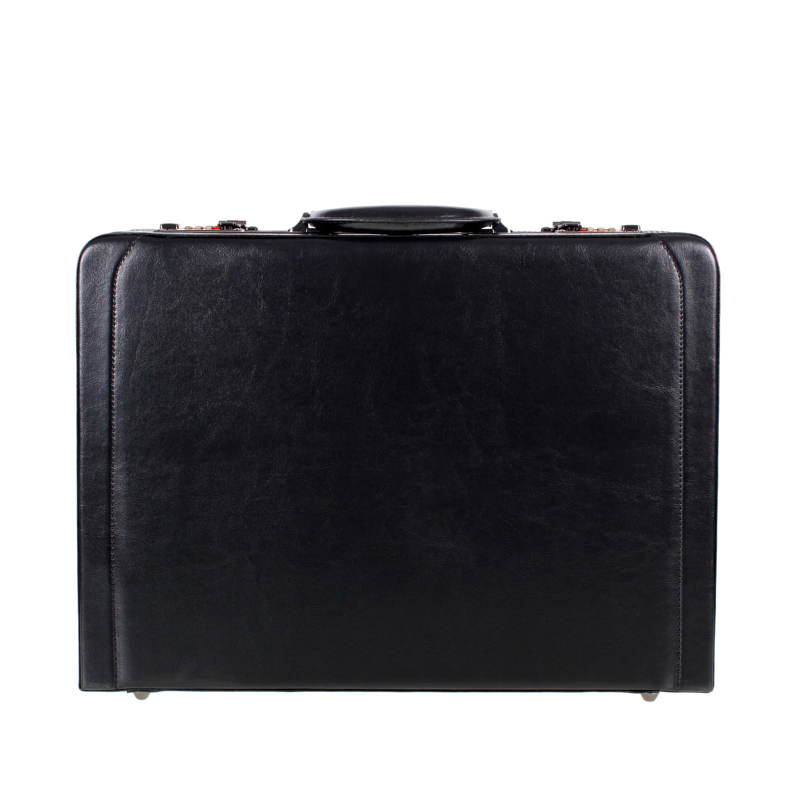 Deluxe - Valigetta in ecopelle espandibile, colore: Nero AR Premium
