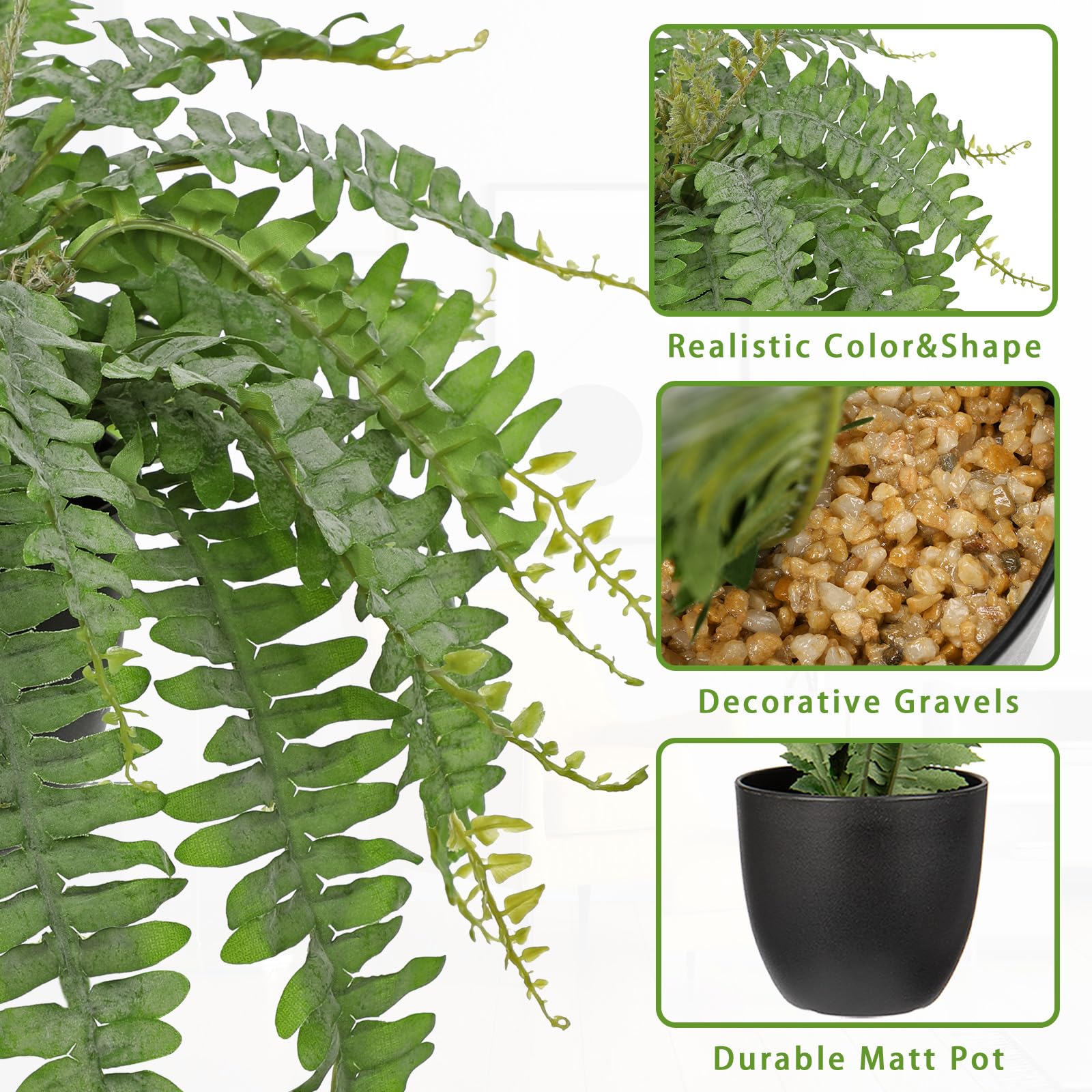Fougère De Boston Artificielle Hollyone 48cm - Plante En Pot Pour Intérieur Et Extérieur Fougère De Boston Artificielle Hollyone 48cm - Plante En Pot Pour Intérieur Et Extérieur