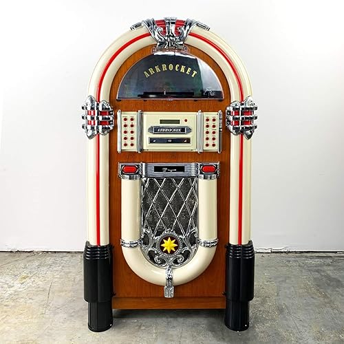 Miniatura 4 de Arkrocket Taurus Jukebox reproductor de discos de vinilo Bluetooth USB SD reproductor de CD Radio tocadiscos retro clásico Jukebox 42 pulgadas