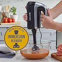 Vista 4 de West Bend Batidora de mano Plus con accesorio de licuadora de inmersión, 6 opciones de velocidad con mango ergonómico y estuche de almacenamiento a