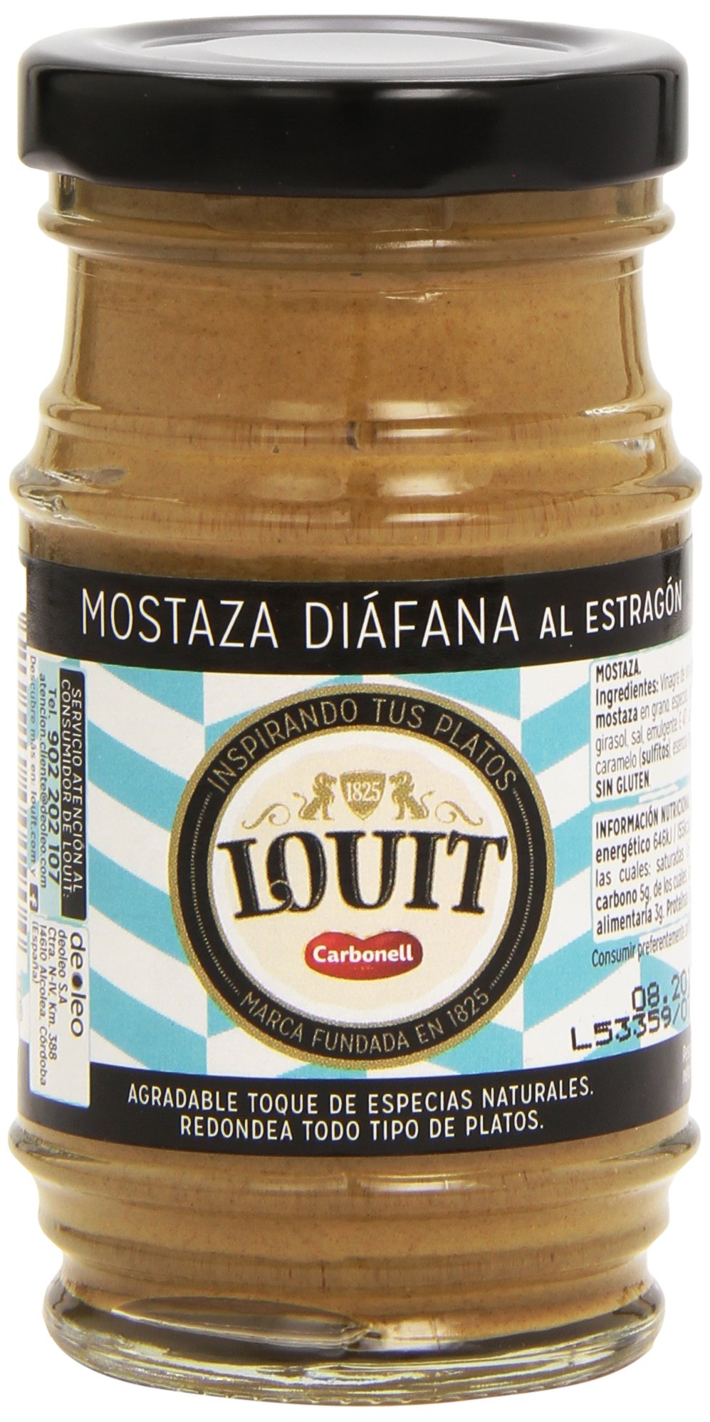 Louit - Mostaza Diáfana estragón, 115 gr - [pack de 4]