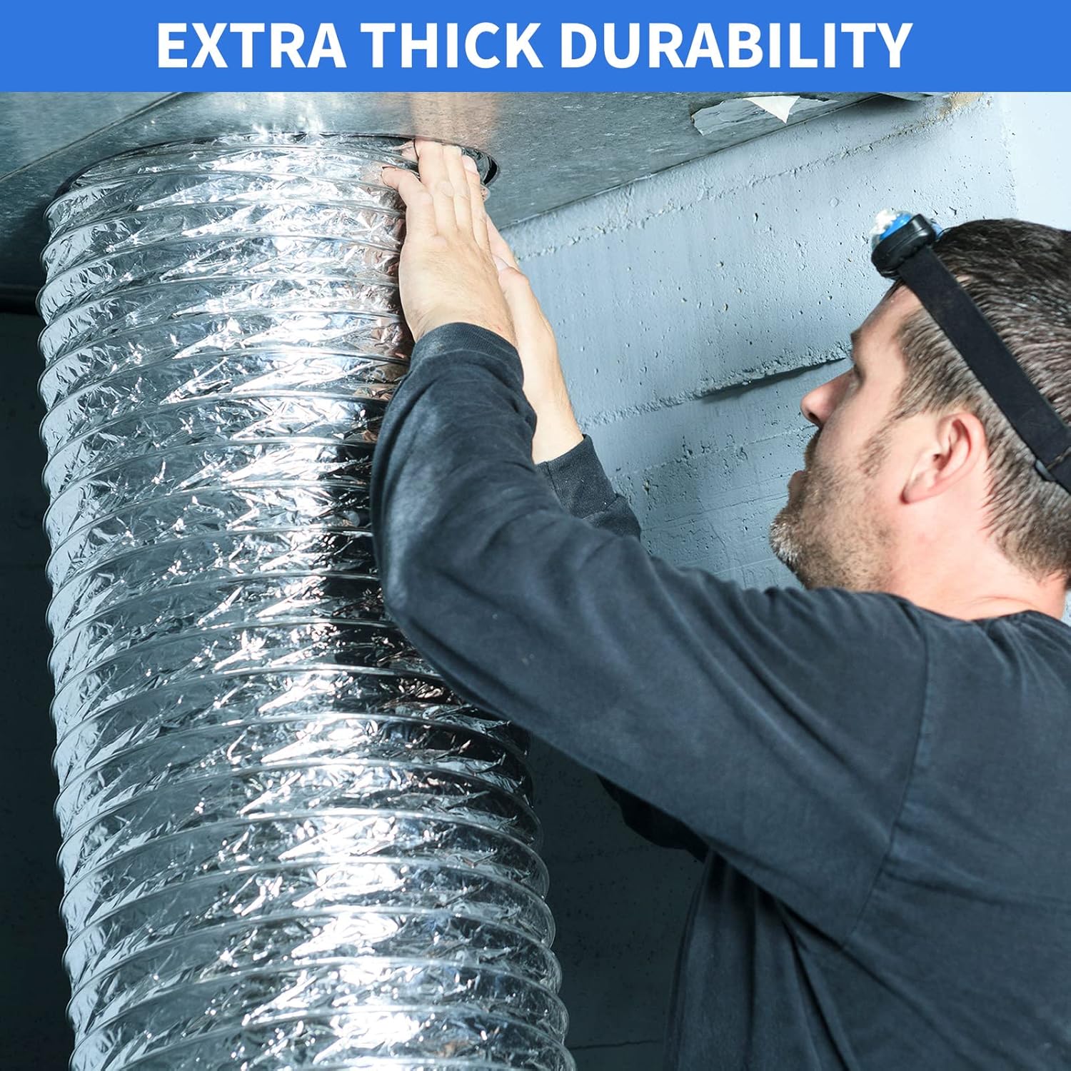 Eaasty Aluminum Tape 4 Inches x 262 Feet (2.36 Mil) Aluminum Foil High Temperature Insulation Duct Silver Heat Resistant Waterproof Heavy Duty HVAC Tape for Vent Sealing Hot Cold Pipes